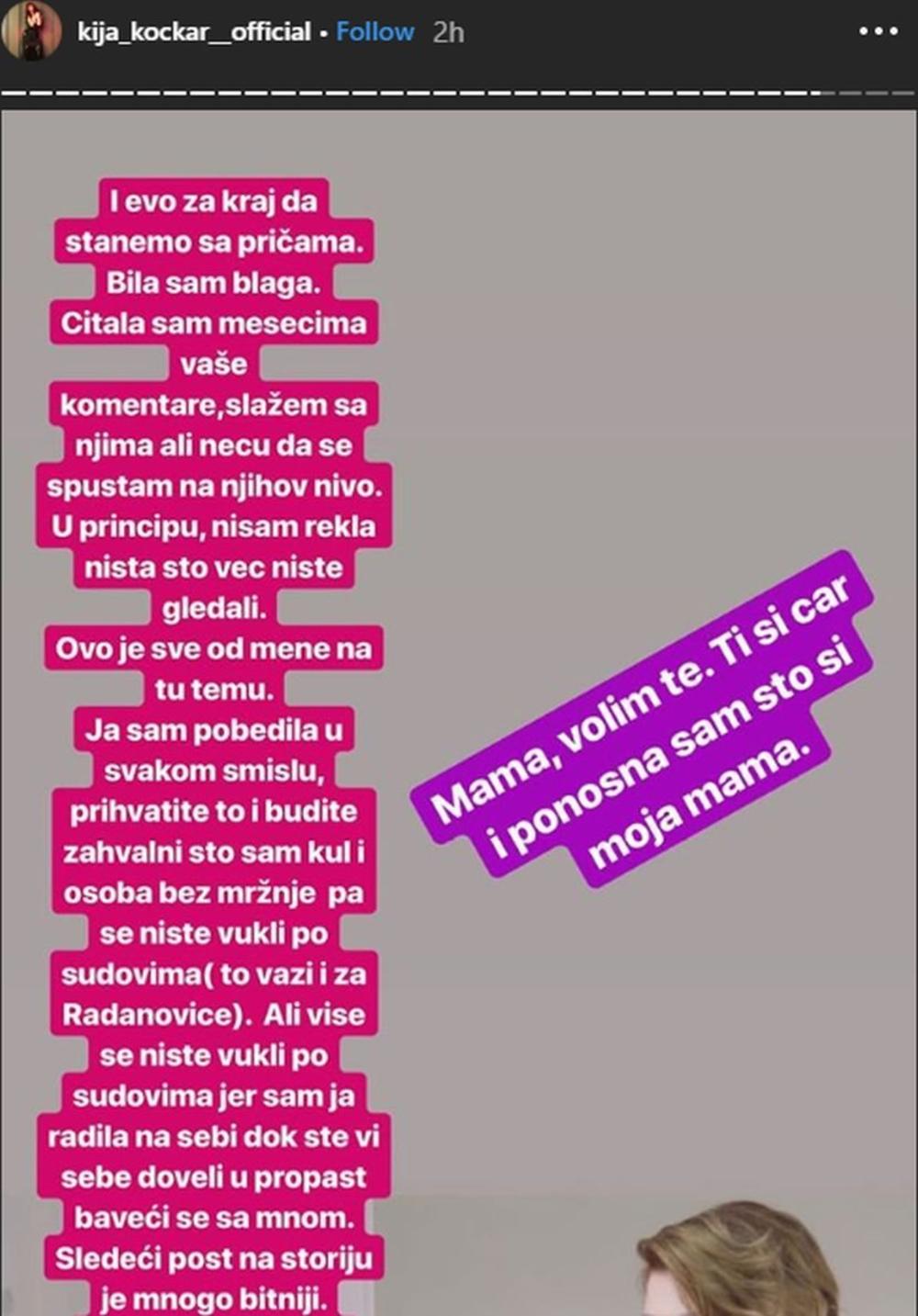 Kijina objava na Instagramu