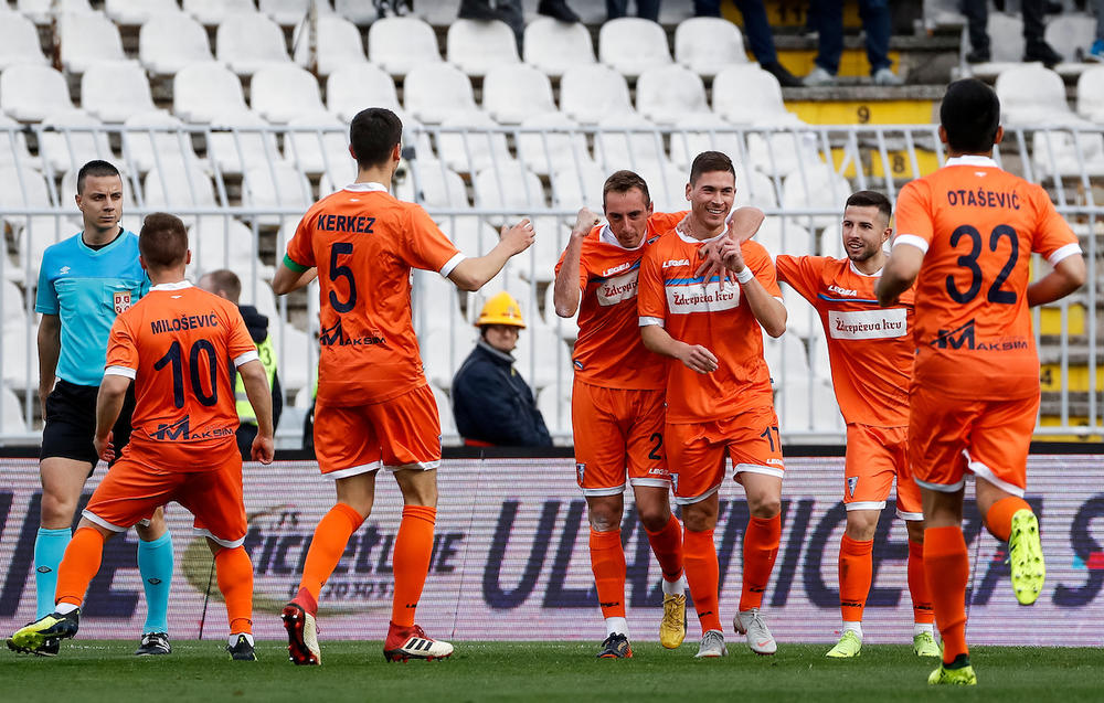 Slavlje fudbalera Spartaka protiv Partizana  