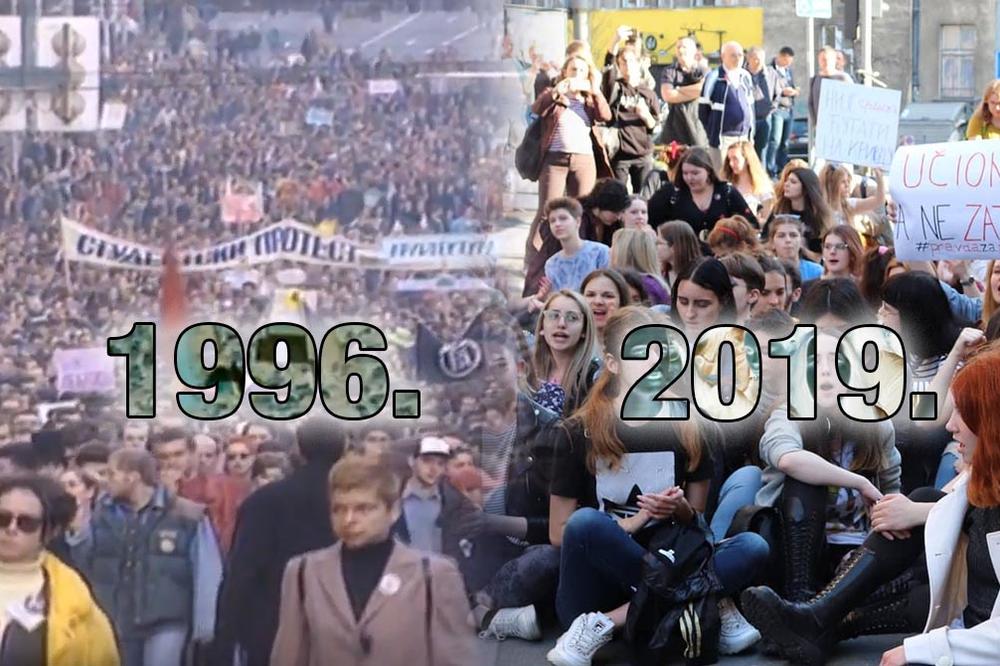 NEMA NAZAD! OSTAJEMO DOK NE PODNESU OSTAVKE! VRAĆAMO SE SUTRA! Ima li sličnosti između PROTESTA 1996. i 2019?