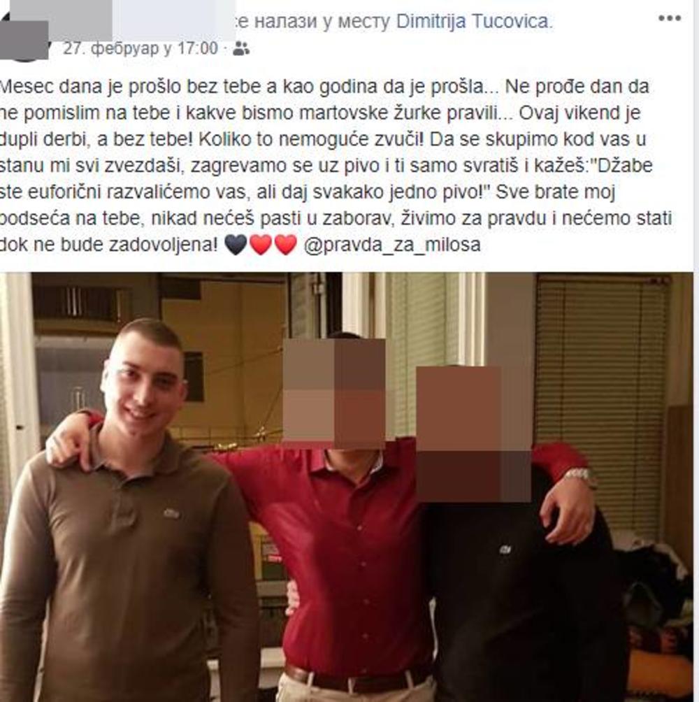 Miloš sa drugarima koji najvijaju za Crvenu Zvezdu  