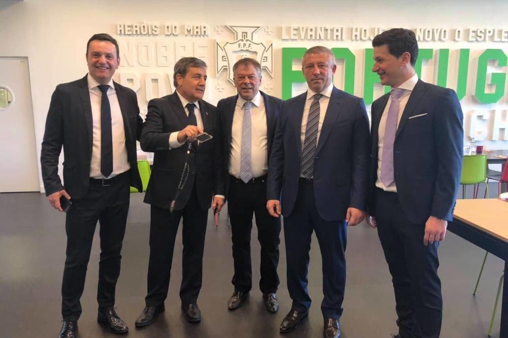 SRPSKA DELEGACIJA U GOSTIMA KOD ŠAMPIONA EVROPE: Kokeza, Tončev i Pantelić na druženju sa predsednikom FS Portugala
