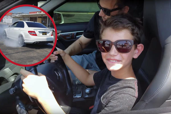 MNOGI GA OSUĐUJU, A NJEGA BAŠ BRIGA: Otac dao devetogodišnjem sinu da ZAPALI GUME NA MERCEDESU (VIDEO)