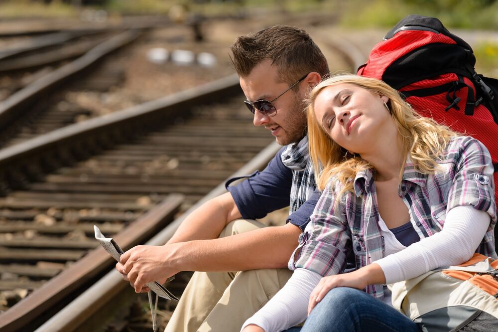 Par, Putovanje, Voz, Koferi