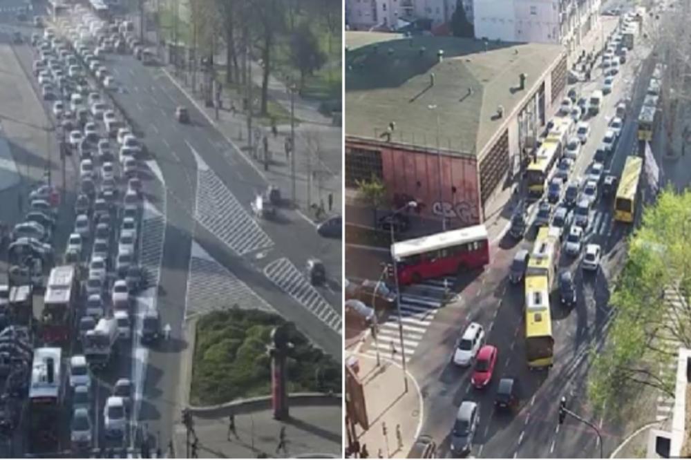 BEOGRAD IZ PTIČJE PERSPEKTIVE JUTROS JE IZGLEDAO KAO MRAVINJAK! Na ulicama prestonice bio je TOTALNI KOLAPS (FOTO)