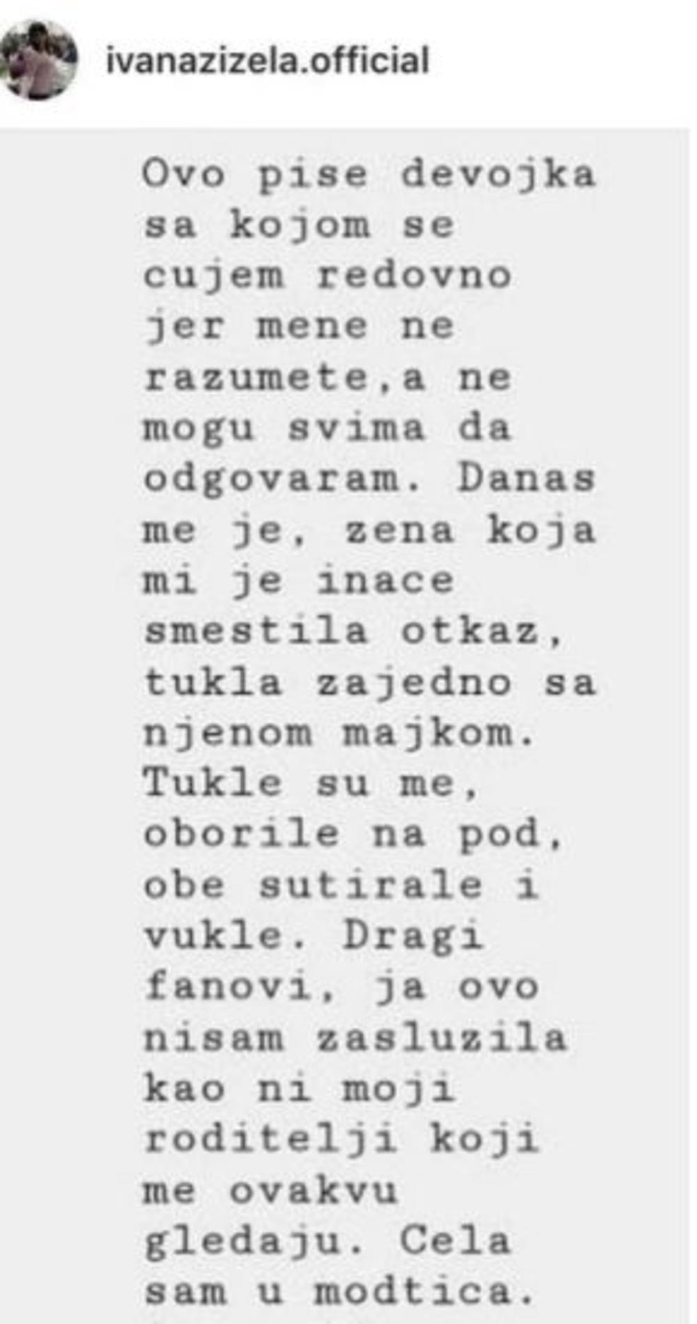 Žizela napisala otvoreno pismo na Instagramu
