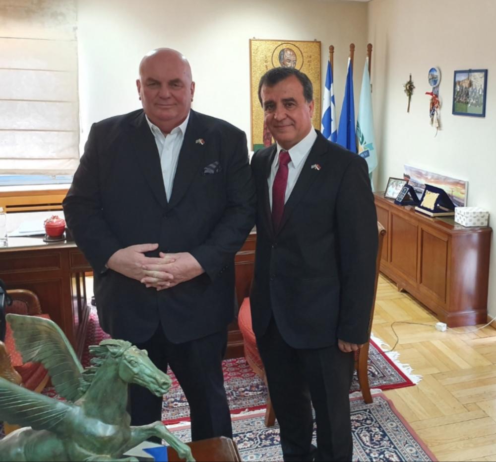 Gradonačelnik Korinta Aleksandros Pneumatikos i gradonačelnik Jagodine Dragan Marković Palma    