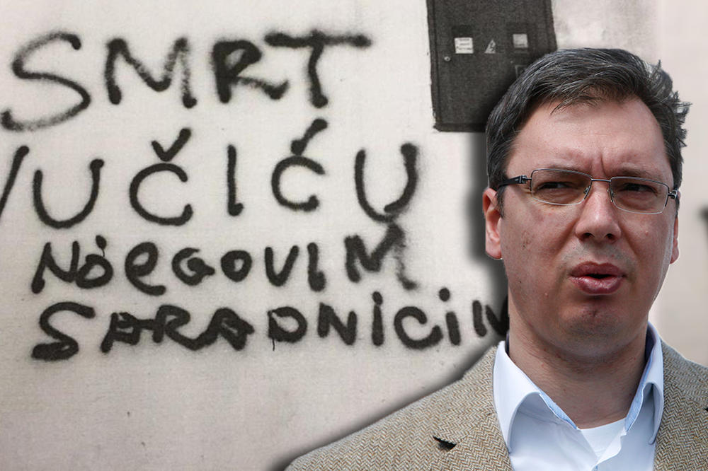 SMRT VUČIĆU I NJEGOVIM SABORCIMA! Osvanuo SKANDALOZNI GRAFIT u Jagodini! (FOTO)
