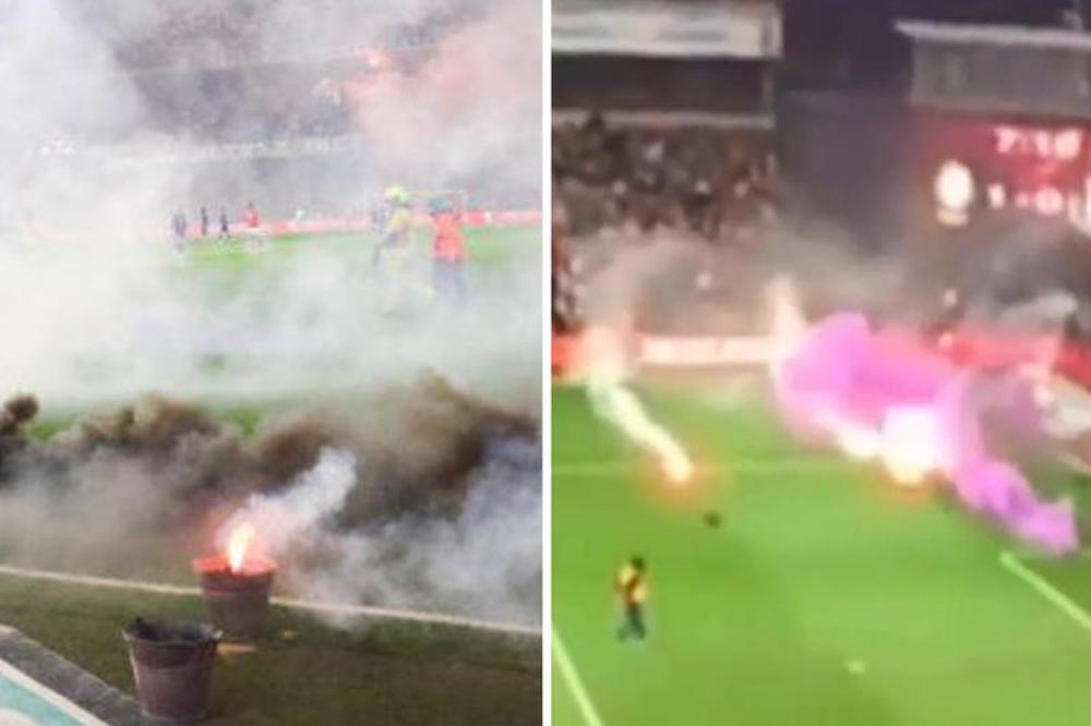 SKANDAL: Navijači 'zapalili' teren, sudija morao da prekine meč!