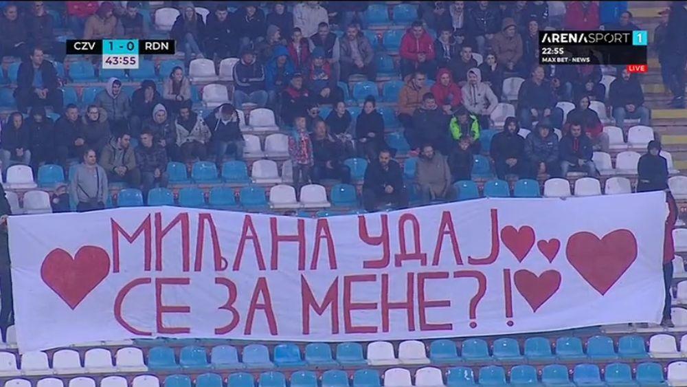 Miljana je zaprošena na utakmici Crvena zvezda - Radnički Niš