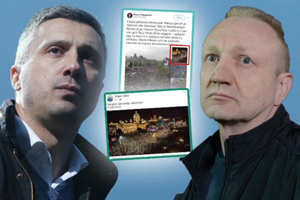 OBRADOVIĆ I ĐILAS GLUME DEDA MRAZA U APRILU! Objavili fotku sa dočeka Nove godine, pa napisali da je sa PROTESTA!