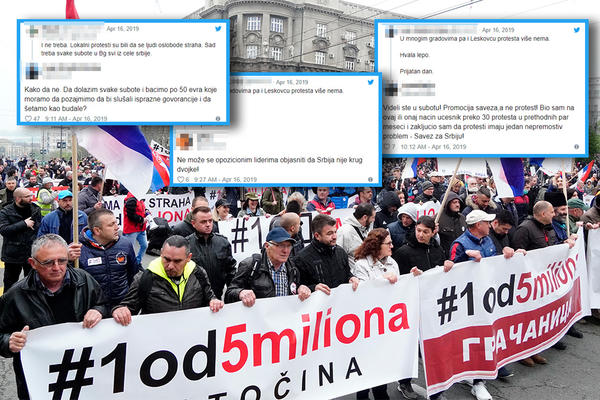 LJUDI MASOVNO ODUSTAJU OD PROTESTA, ZBOG LIDERA OPOZICIJE: Đilas, Boško i Vuk potpuno IZGUBILI POVERENJE!