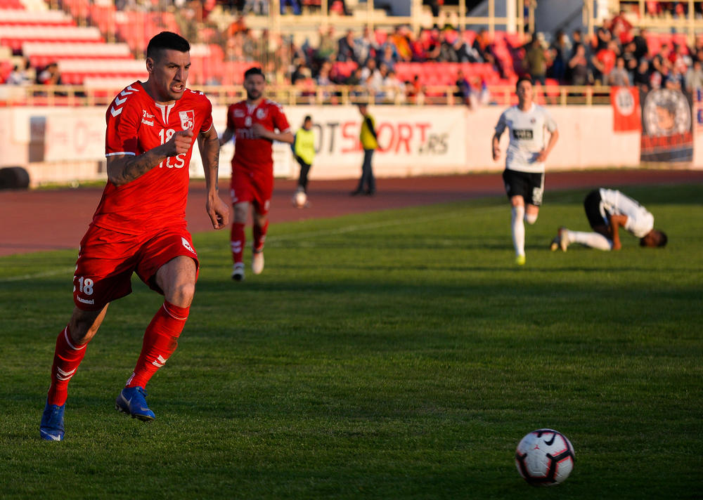 Petar Grbić je postigao pobednički gol za Radnički