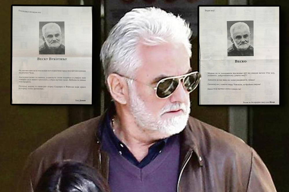 NIKO NAS NE MOŽE RAZDVOJITI, NIKADA Sinovi se oprostili od Vukotića, JEDAN DAO ČITULJU IZ ZATVORA, DRUGI IZ BEKSTVA