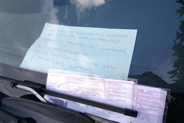 VOZAČ OSTAVIO OŠTRU PORUKU PARKING SERVISU: Nemojte da me reketirate s kaznama jer imam tablice OVOG GRADA (FOTO)