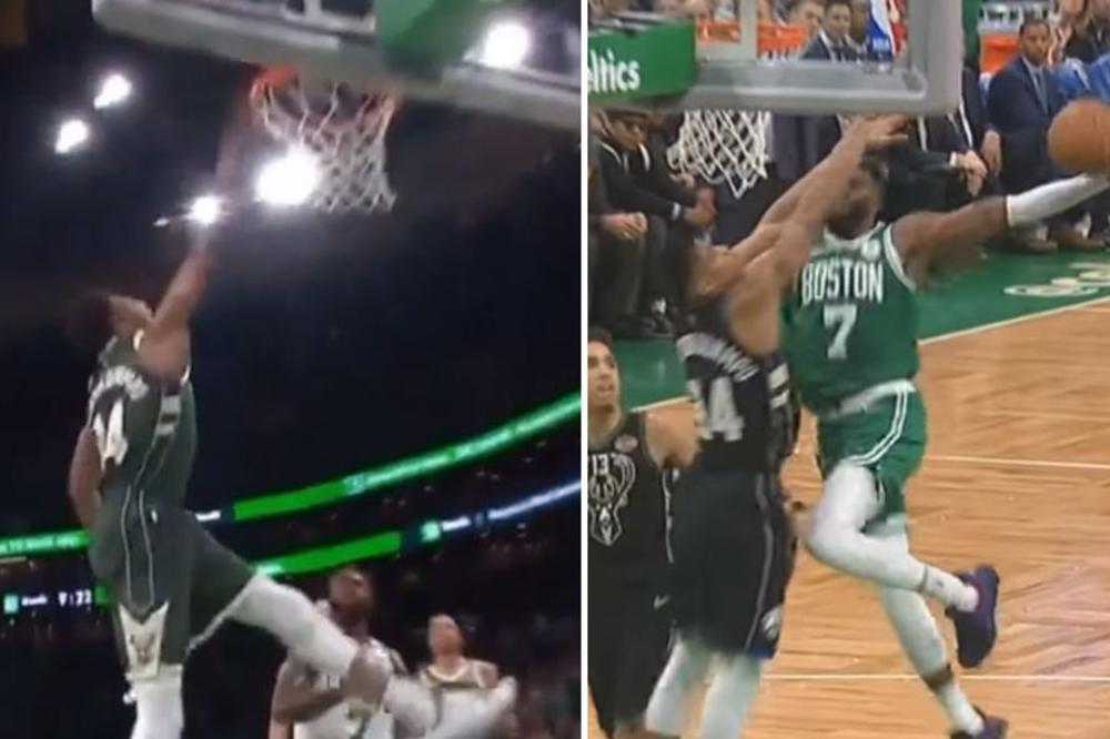 KAD TESTOSTERONI URADE SVOJE: Merili ko ima veće?! Monstruozni okršaj u zakucavanjima Grik frika i Brauna!