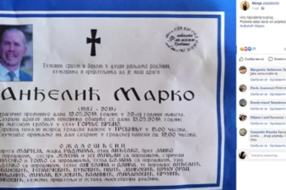 BILA MU JE SUPRUGA SAMO JEDAN DAN: Ovako se Marija oprostila od muža koji je POGINUO PRVE BRAČNE NOĆI