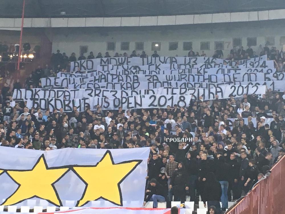 Transparent Partizanovaca povodom Zvezdine titule iz 1946. godine