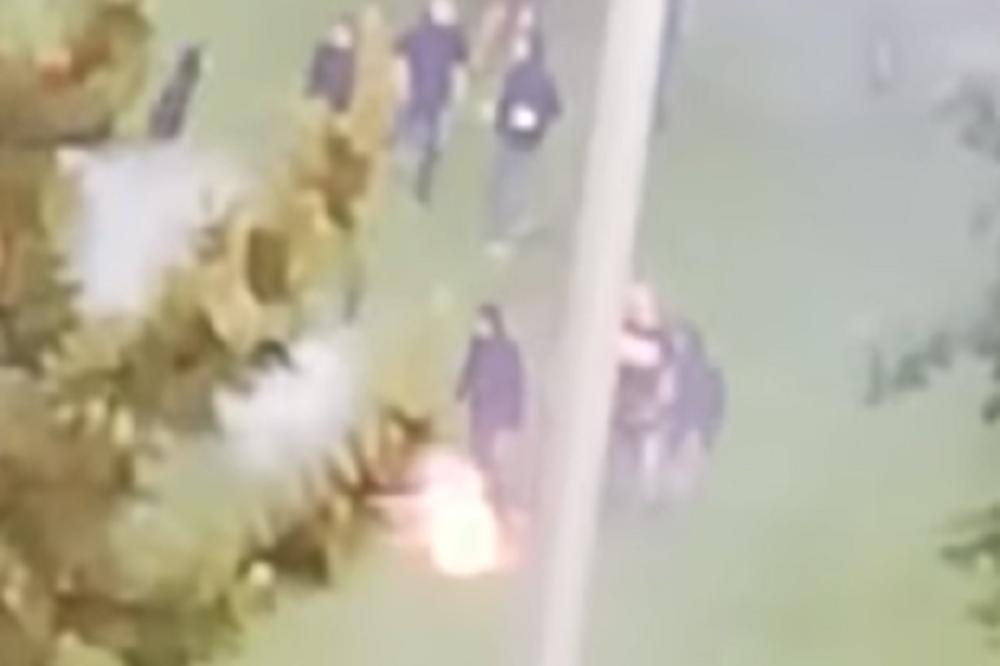 STRAŠAN SNIMAK! VRAĆAO SE S NEDELJNOG RUČKA I NALETEO NA TUČU BBB-TORCIDA: Završio je sa teškim telesnim povredama!