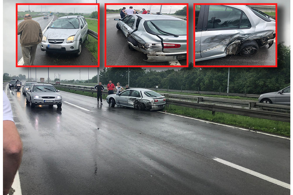 JEZIVE SCENE NA SRPSKOM AUTO-PUTU! Auto se okrenuo za 360 stepeni, delovi kola leteli su svuda! (FOTO S LICA MESTA)