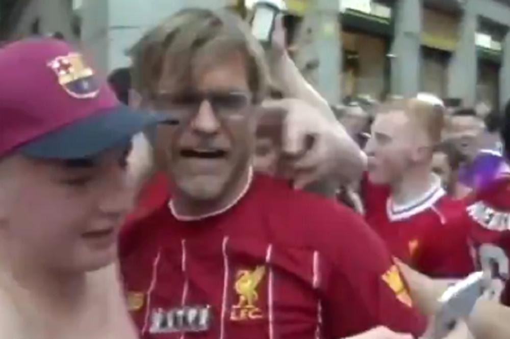 OVAJ ČOVEK VIŠE LIČI NA KLOPA OD SAMOG NEMCA: Dvojnik trenera Liverpula među navijačima na trgu u Madridu!
