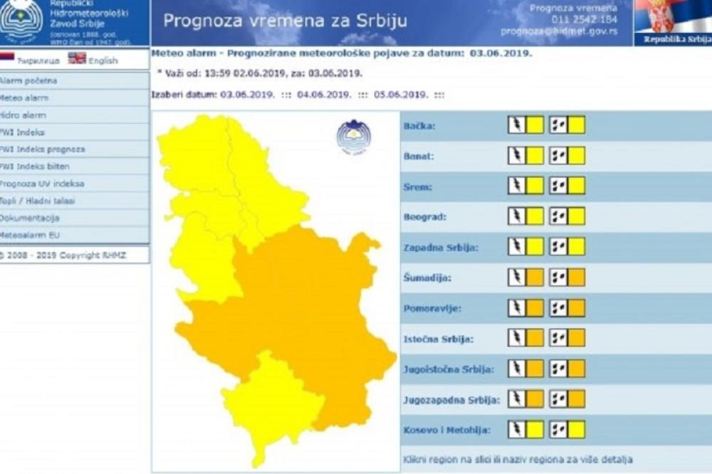 UZBUNA ŠIROM ZEMLJE! RHMZ upozorava na NEPOGODE, evo gde će biti NAJKRITIČNIJE