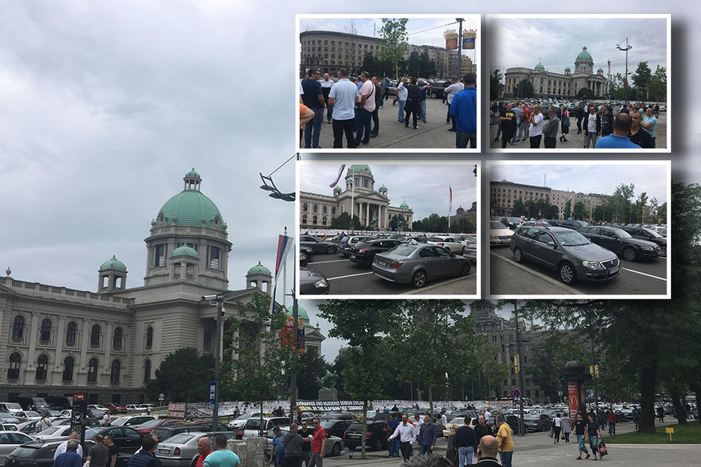 TAKSISTI BLOKIRALI CENTAR BEOGRADA: Sve stoji od GLAVNE POŠTE do Terazija i Trga republike!