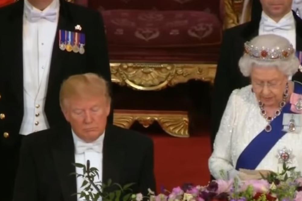 NOVA BRUKA! Tramp ZASPAO za vreme KRALJIČINOG GOVORA! (VIDEO)