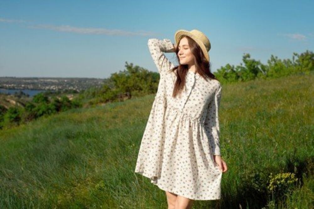 Haljina, Žena, Proleće, Livada, Šešir, Devojka