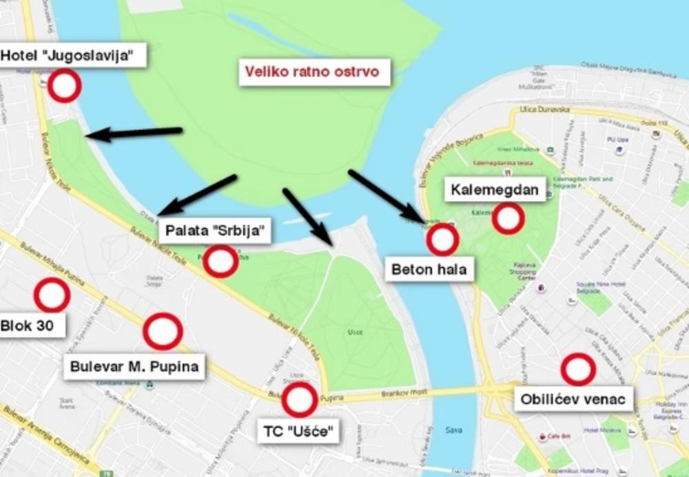 Mapa sa lokacijama gde su pronađene divlje svinje! 