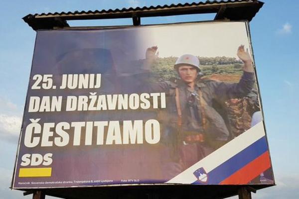 PLAKAT KOJI JE ZAPALIO SLOVENIJU: Stranka Janeza Janše čestitala naciji praznik na SKANDALOZAN NAČIN (FOTO)