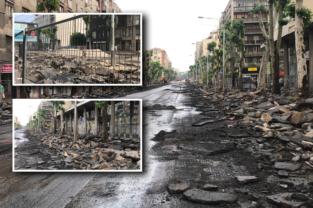 BEOGRAD KAO IZ DOBA JURE! Raskopana jedna od najprometnijih ulica, a preko KRATERA LJUDI IDU PO CENI DA SE POLOME