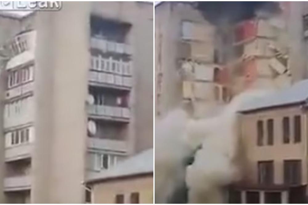 SRUŠILA SE DEVETOSPRATNICA U CENTRU GRADA: Momenat užasa snimljen telefonom! (VIDEO)