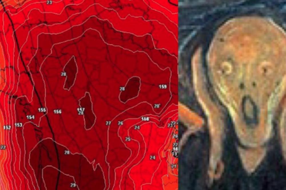 VRIŠTEĆA MAPA POKAZUJE PAKAO U EVROPI: Ova prognoza je ZASTRAŠUJUĆA (FOTO)