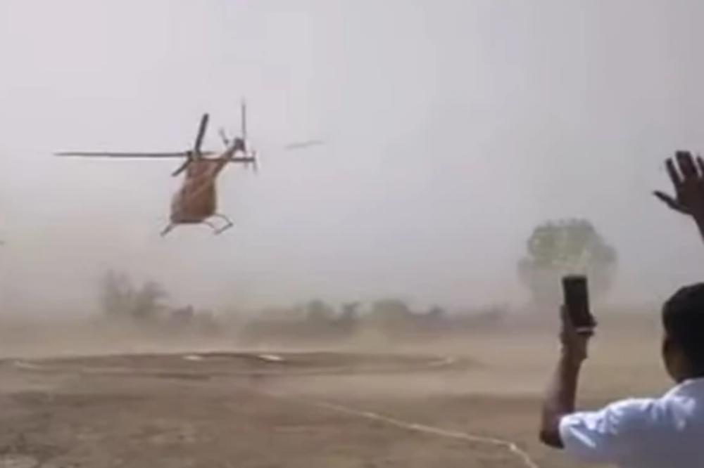 KATASTROFA JE IZBEGNUTA ZA DLAKU: Helikopter pokušao da sleti, a onda je krenuo da se NEKONTROLISANO VRTI (VIDEO)
