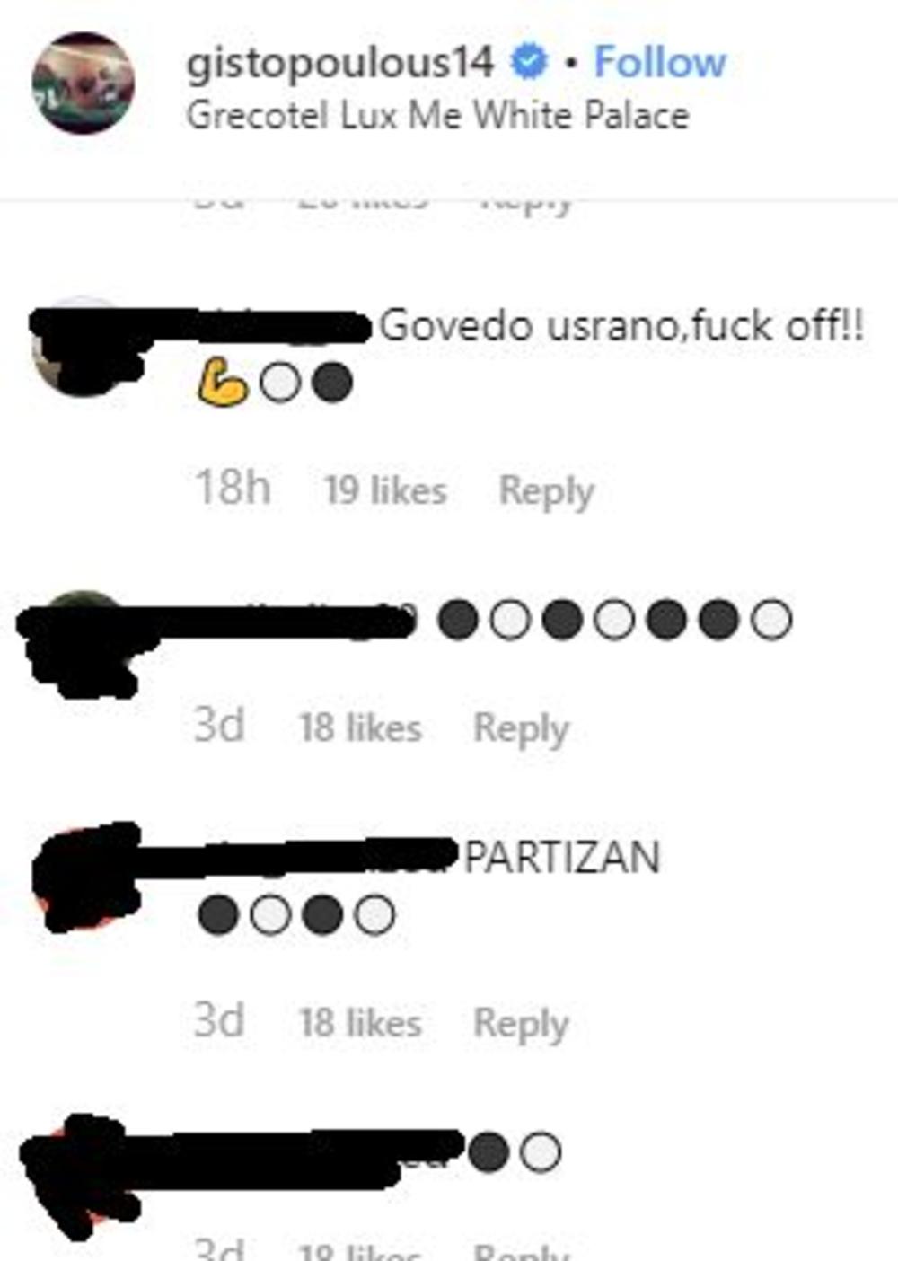 Grobari vređaju Džejmsa Gista