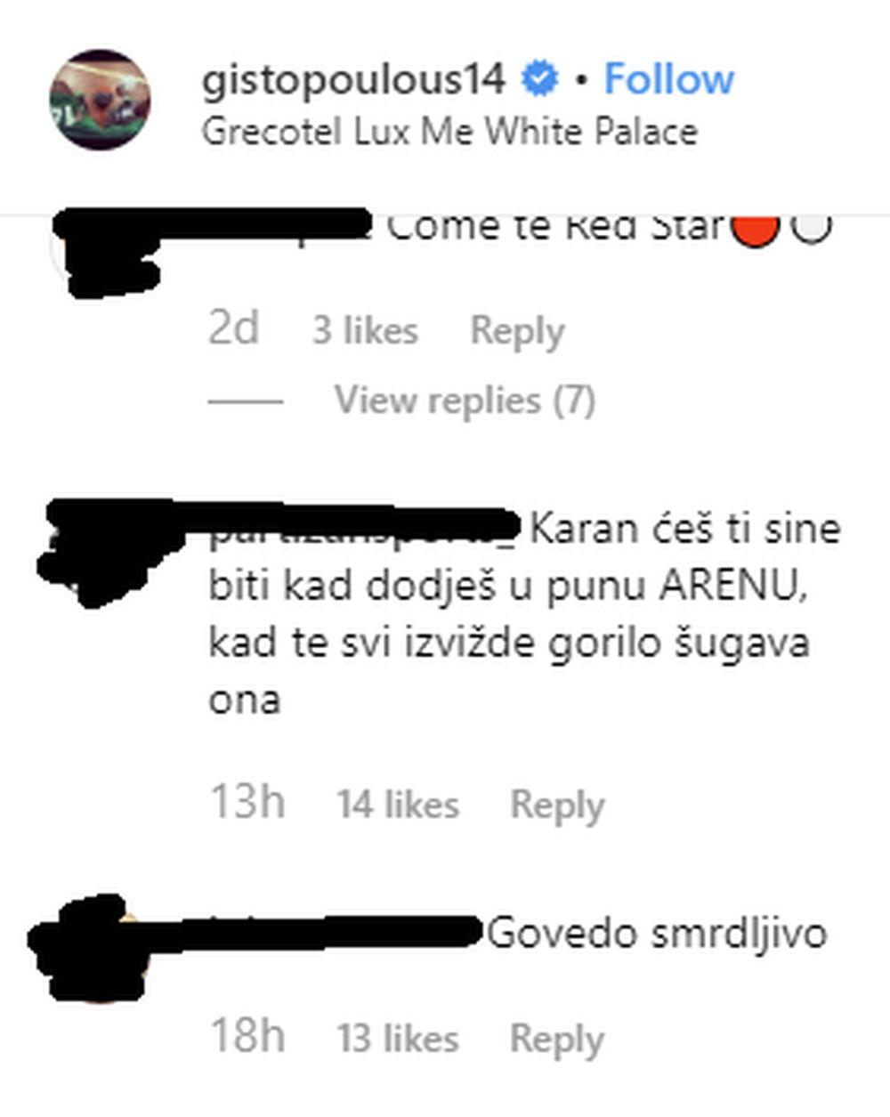 Grobari vređaju Džejmsa Gista
