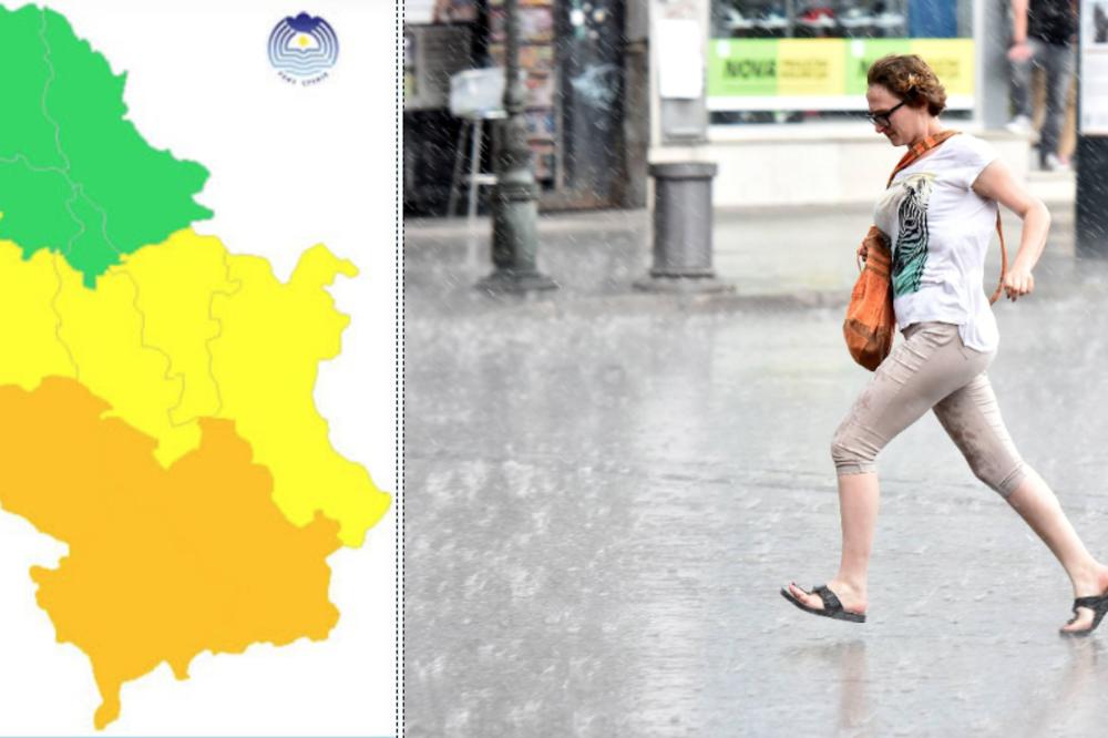 OVA MAPA POKAZUJE GDE ĆE NEVREME DANAS UDARITI NAJJAČE (FOTO)