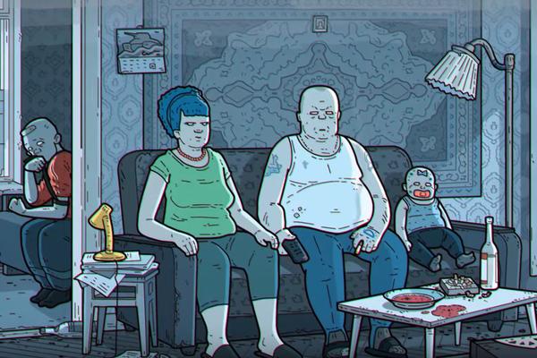 RUSKI SIMPSONOVI: Homer nasilnik, Bart narkoman (VIDEO)