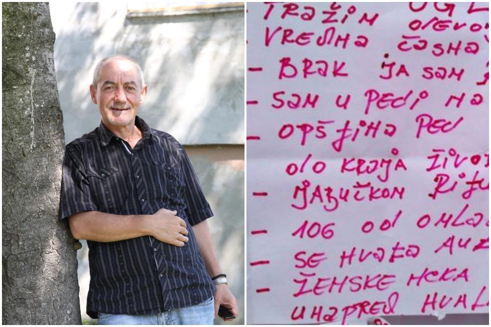 RADOSLAV (55) JE USAMLJEN, PREKO BANDERE TRAŽI ŽENU: Ne mora ništa da radi OSIM JEDNE STVARI (FOTO)