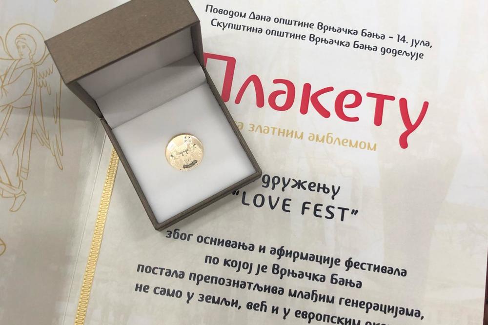 JOŠ JEDNO VISOKO PRIZNANJE ZA LOVEFEST: Zlatni dukat i plaketa za doprinos promociji Vrnjačke Banje