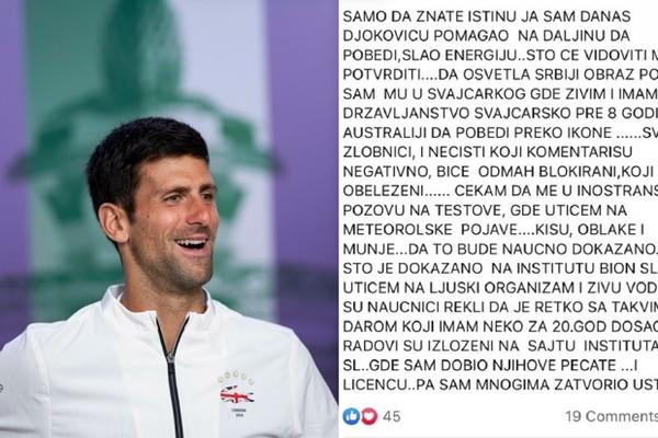 SAMO DA ZNATE, JA SAM NA DALJINU POMOGAO ĐOKOVIĆU! Srpski guru tvrdi: Noletov trofej je moja zasluga, dokazaću vam!