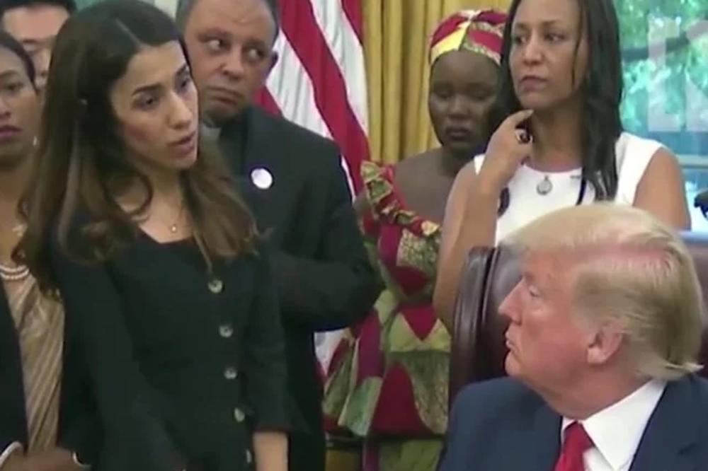 TRAMPOV SKANDAL NAD SKANDALIMA: Nobelovka mu pričala o MRTVIM RODITELJIMA, a on je pitao nešto NEČUVENO! (VIDEO)