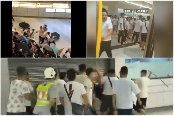 BANDE U BELIM MAJICAMA TUKLE DEMONSTRANTE U POVRATKU SA PROTESTA! Strašne scene iz Hongkonga, POLICIJE NEMA NIGDE