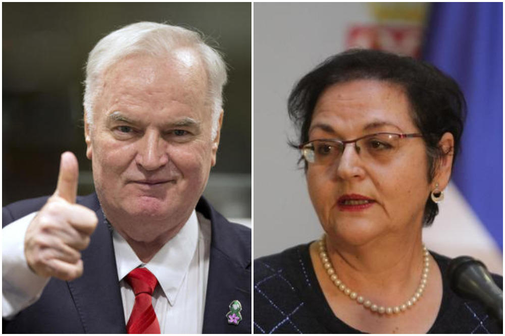 RATKO MLADIĆ JE RATNI ZLOČINAC, RATKO MLADIĆ JE RATNI ZLOČINAC! Ovo je ponavljala ceo dan, NIJE JE MRZELO...