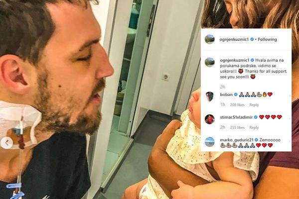 KUZMIĆ OBJAVIO EMOTIVNE SLIKE IZ BOLNICE: Plejada asova mu se odmah javila - Dončić, Dragić, Rejes, Ljulj, Bobi...