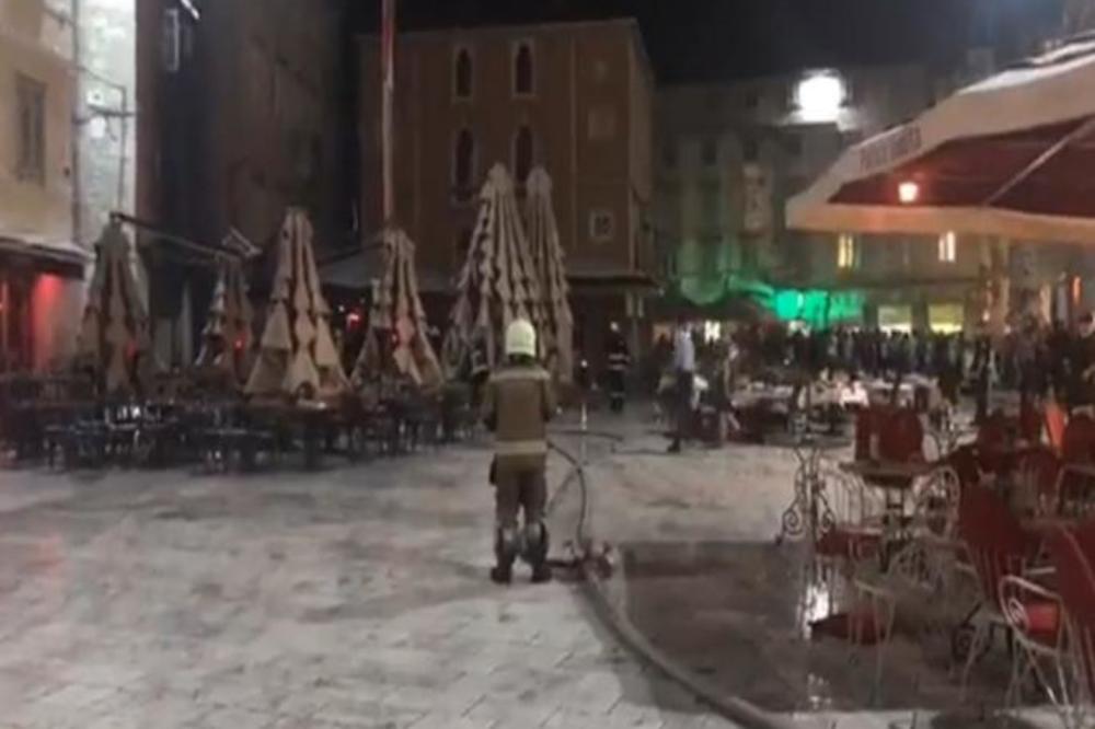 U CENTRU SPLITA GORI RESTORAN! Vatrogasci morali da razbiju stakla da bi ušli unutra! (VIDEO)