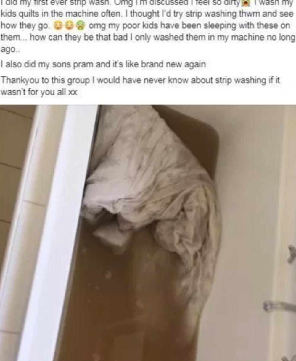 Dečja posteljina u kadi  