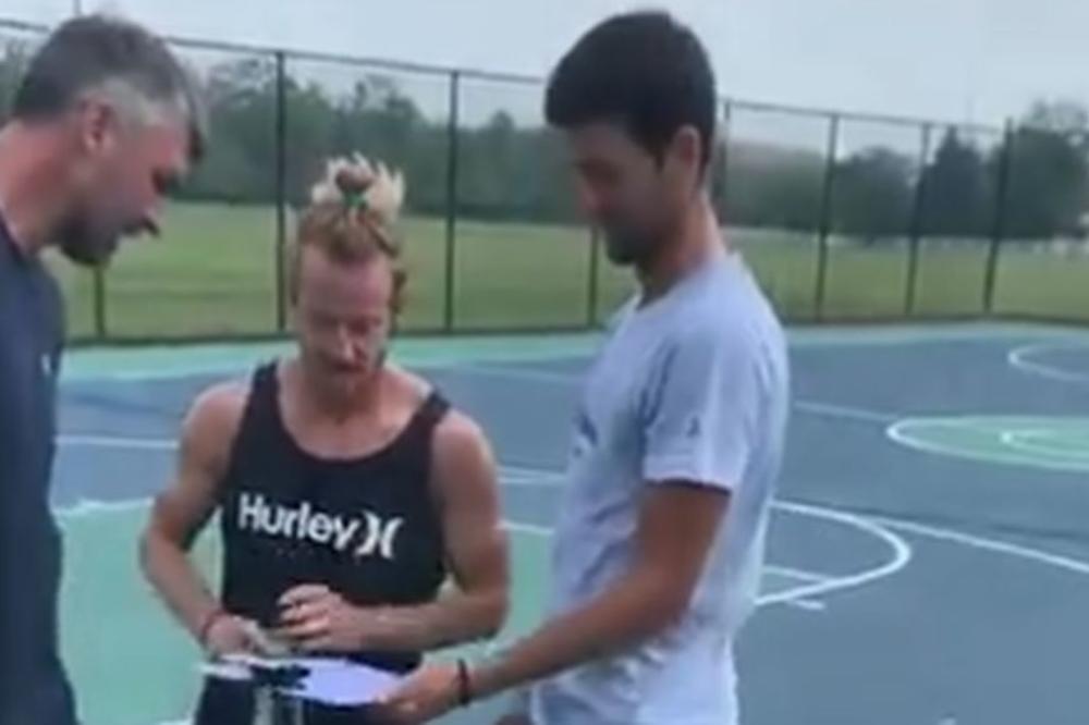 URNEBES NA ĐOKOVIĆEVOM TRENINGU: Desno jaje je veće zbog desne strane! Nole, Tipsa, Goran i Mate zaigrali basket!