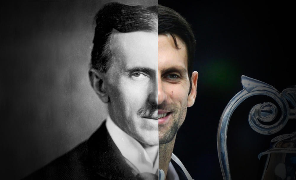 Tesla i Đoković - ilustracija  