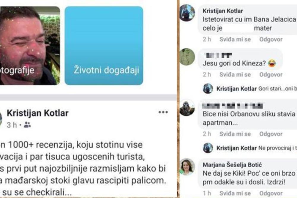 ISTETOVIRAĆU IM BANA JELAČIĆA NA ČELU! Hrvat teško vređao svoje GOSTE u primorju!